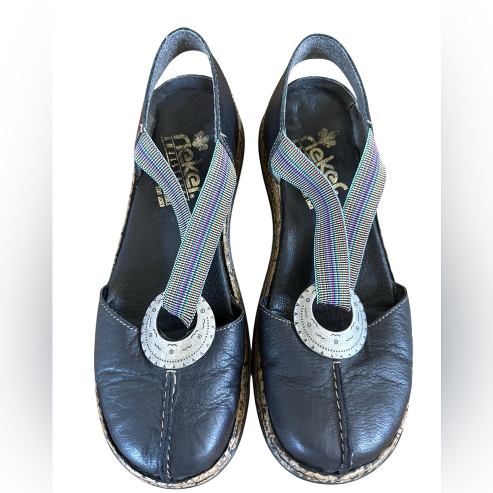 Rieker AntiStress Daisy Black Mary Jane Slip On Shoe SIZE 39
